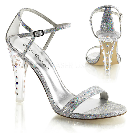 High with clear rhinestones heels map